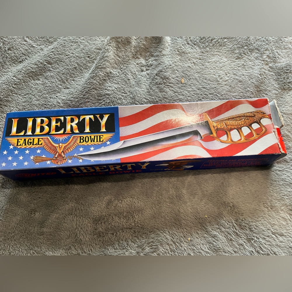 Liberty Eagle Bowie Knife with Gold and Silver Accents